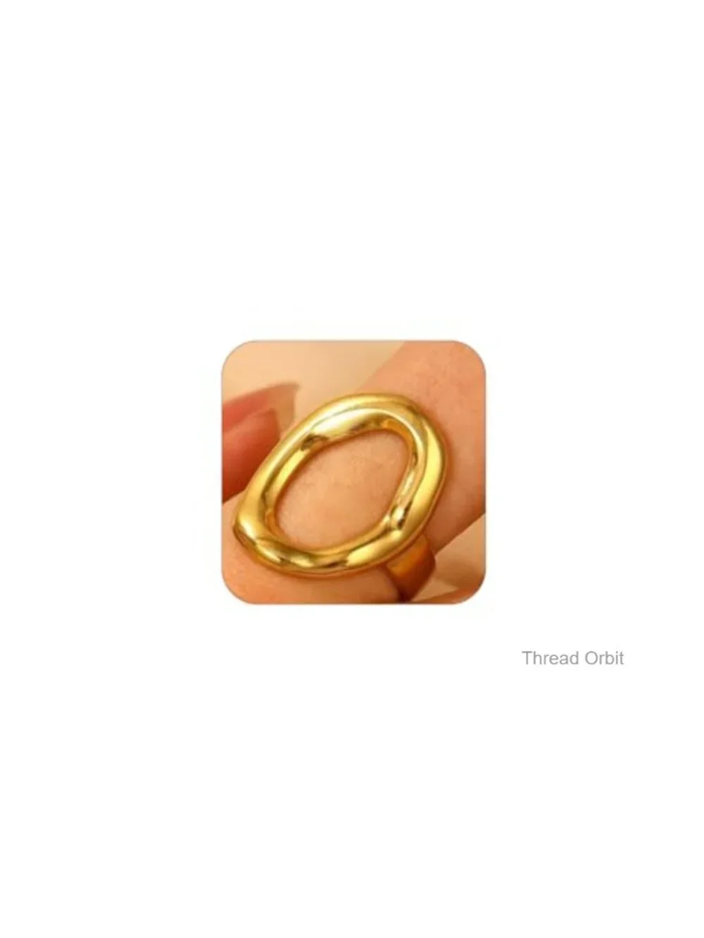 Chunky 14K Gold Plated Oval Heart Ring Stackable Statement Ring
